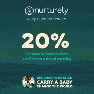 Nurturely's research shows that just 2 hours a day of carrying your baby increases lactation by 20%.